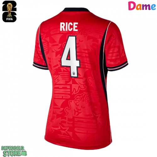 England Declan Rice #4 Replika Udebanetrøje Dame VM 2026 Kortærmet